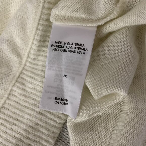 Lucky Brand Cream Star Print Long Sleeve Pullover Sweatshirt 2X Cozy Casual - Picture 5 of 6